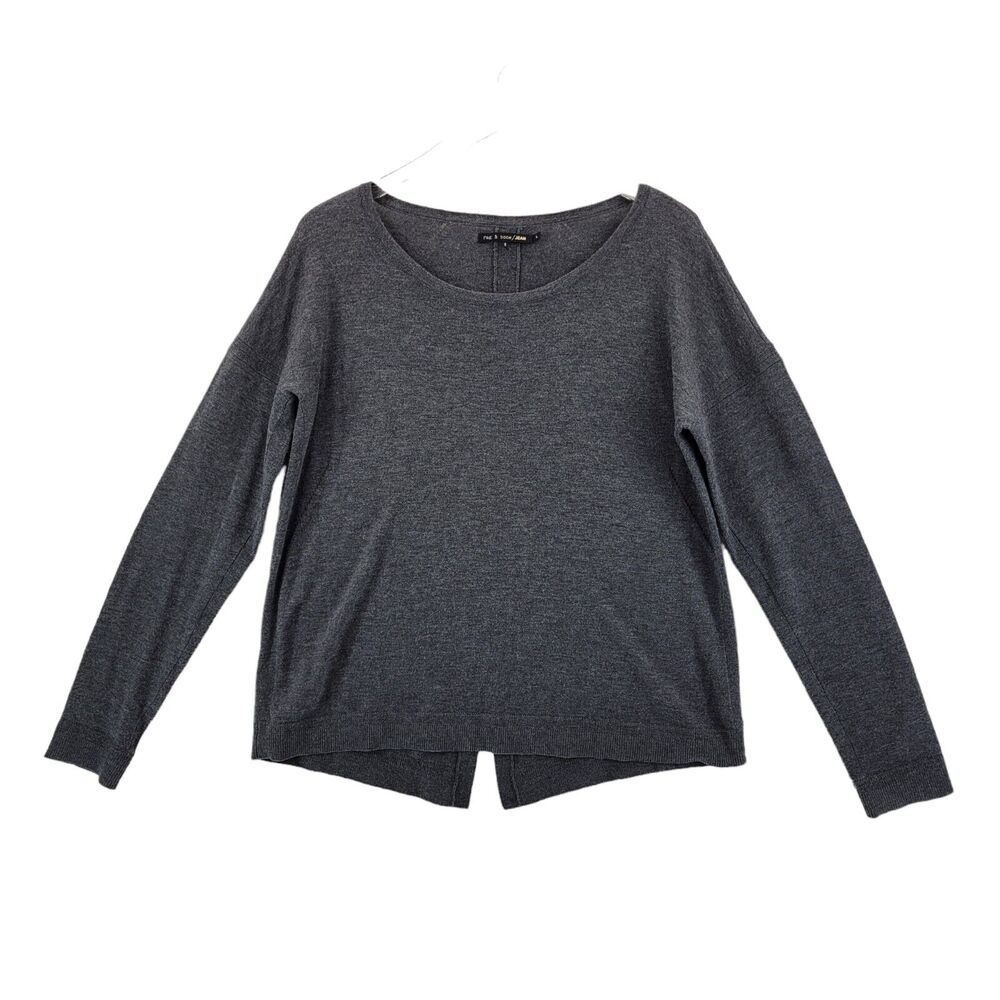 Rag & Bone Womens Pullover Wool‎ Sweater Size Large Charcoal Gray Lightweight